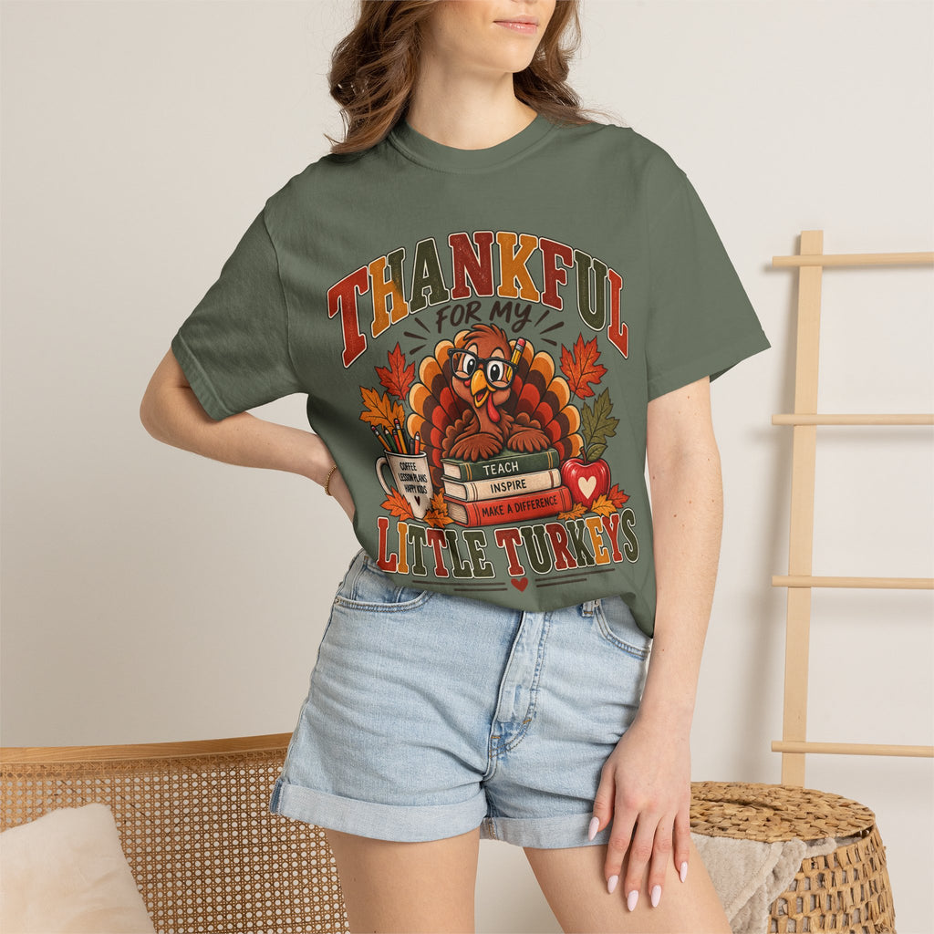 Thankful for My Little Turkeys Shirt – Thanksgiving Teacher Tee