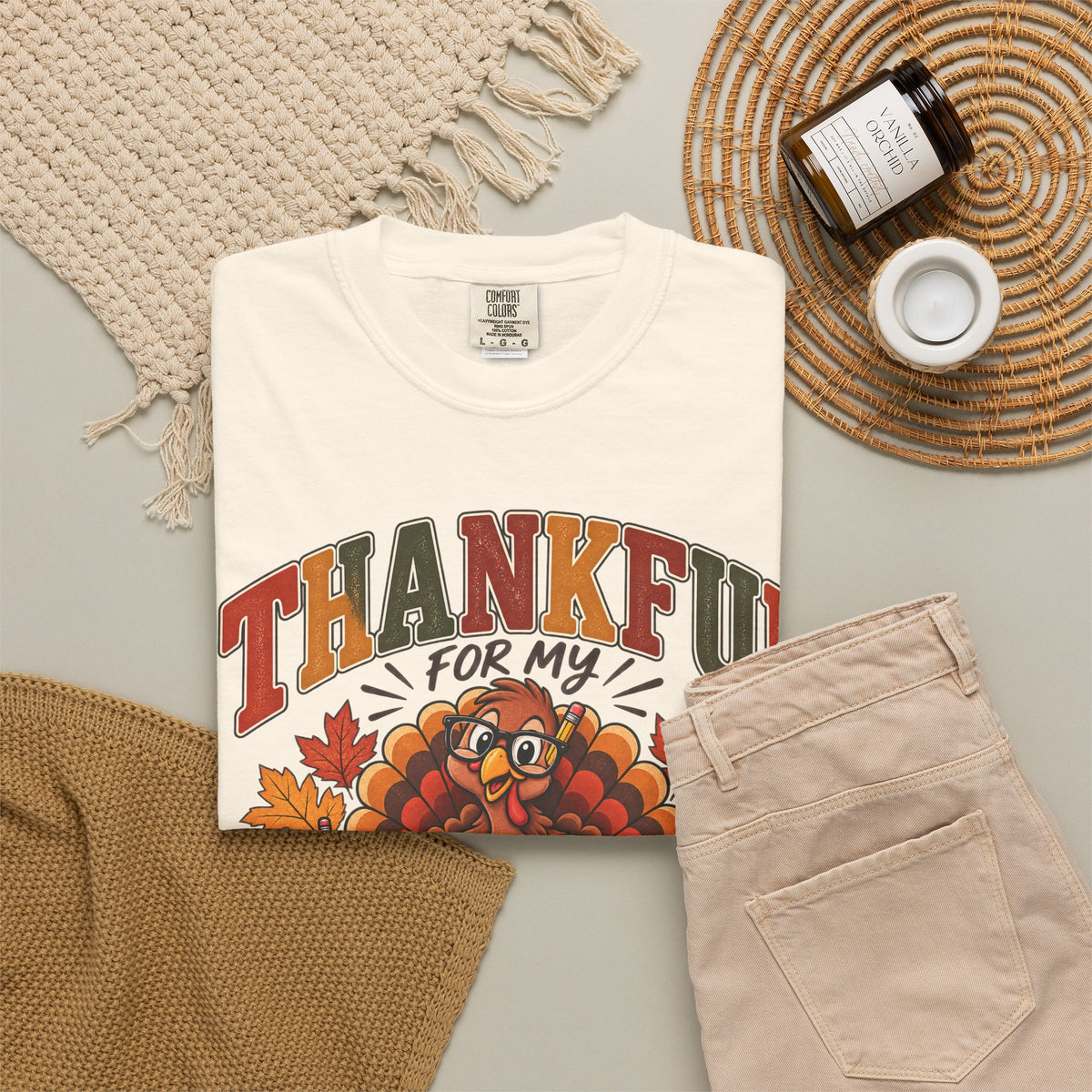 Thankful for My Little Turkeys Shirt – Thanksgiving Teacher Tee