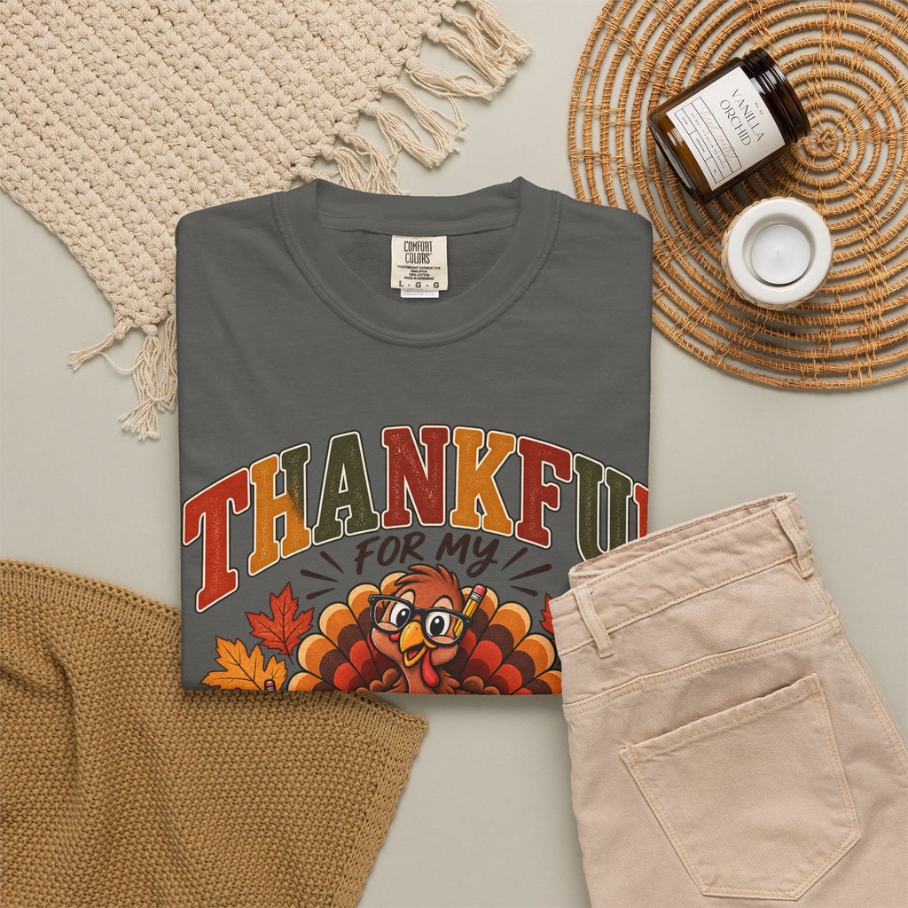 Thankful for My Little Turkeys Shirt – Thanksgiving Teacher Tee