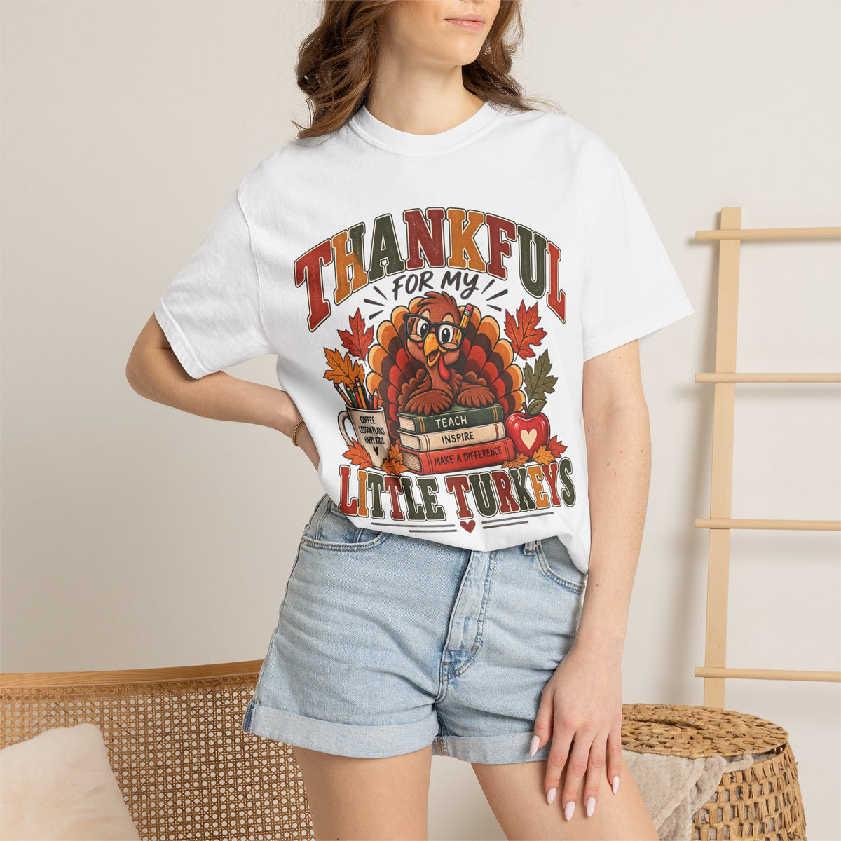 Thankful for My Little Turkeys Shirt – Thanksgiving Teacher Tee