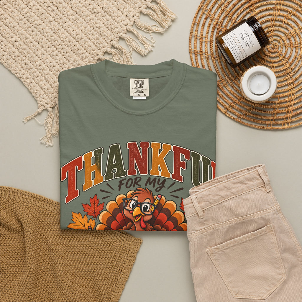 Thankful for My Little Turkeys Shirt – Thanksgiving Teacher Tee